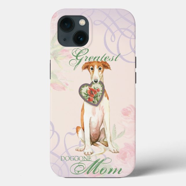 Funda De Case-Mate Para iPhone Borzoi Heart Mom (Reverso )