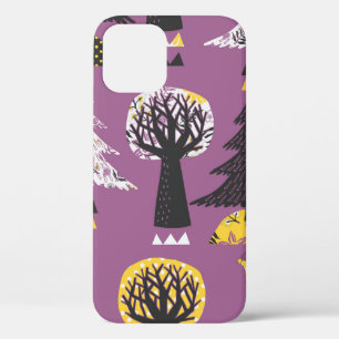 Funda Para iPhone 12 Bosque Colorido Con Azulejos Sin Pájaro