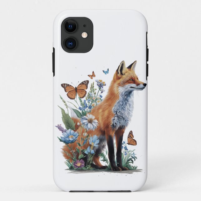Funda De Case-Mate Para iPhone Bosque de amantes de los animales de Fox (Reverso)