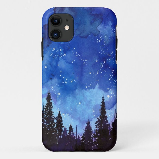 Funda De Case-Mate Para iPhone Bosque de cielo nocturno (Reverso)