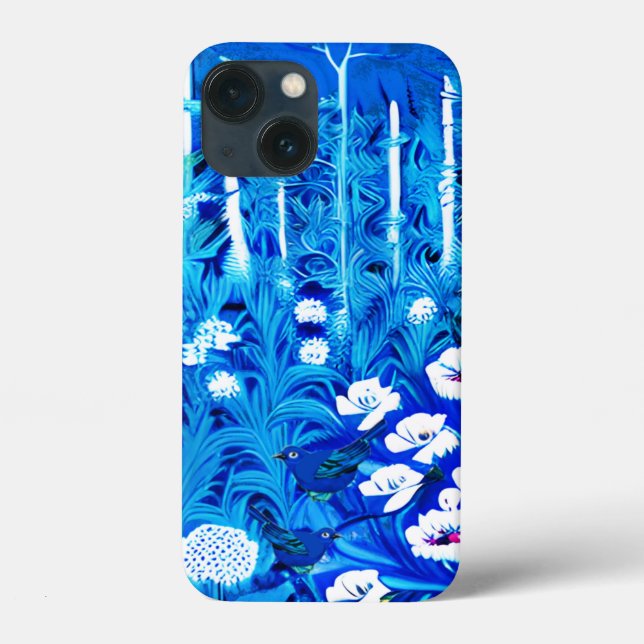 Funda De Case-Mate Para iPhone Bosque de fantasía con flores y pájaros (Reverso )