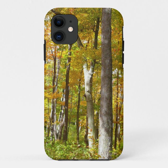 Funda De Case-Mate Para iPhone Bosque de hojas amarillas paisaje otoñal (Reverso)