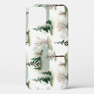 Funda Para iPhone 12 Bosque de Invierno: desenfoque verde de mano