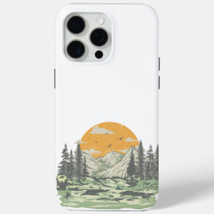 Funda Para iPhone 15 Pro Max Bosque de montaña rústico moderno