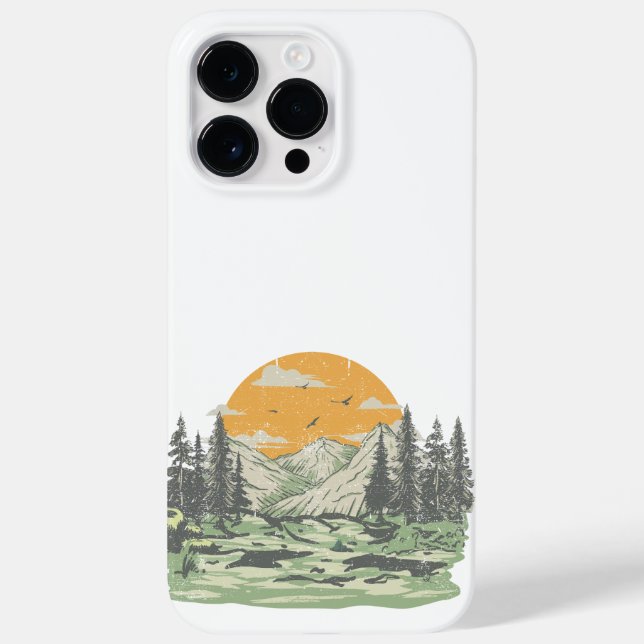 Funda De Case-Mate Para iPhone Bosque de montaña rústico moderno (Reverso)