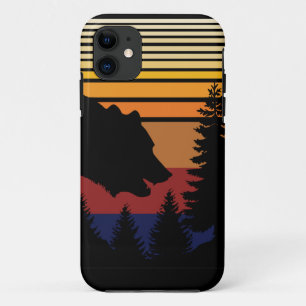 Funda Para iPhone 11 Bosque de Osos Color Vintage