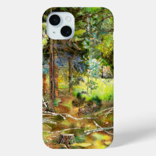 Funda Para iPhone 15 Mini Bosque de pinos