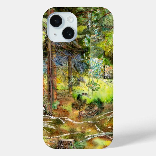 Funda De Case-Mate Para iPhone Bosque de pinos (Reverso )