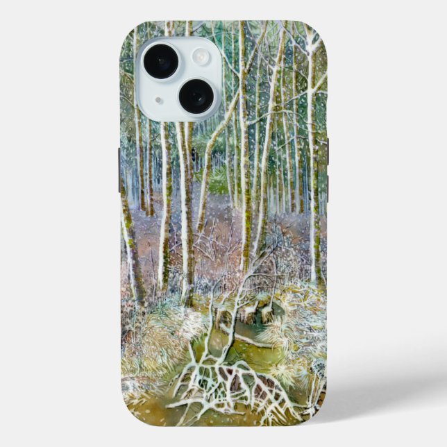 Funda De Case-Mate Para iPhone bosque invernal (Reverso )