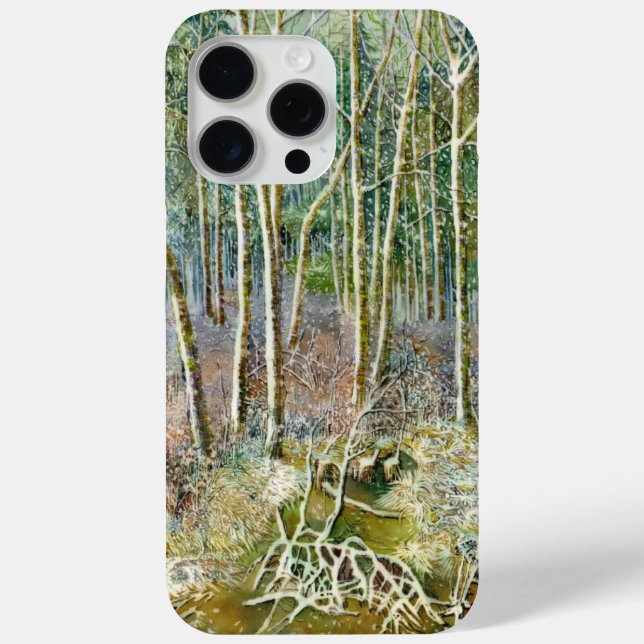 Funda De Case-Mate Para iPhone bosque invernal Watercolor (Reverso )