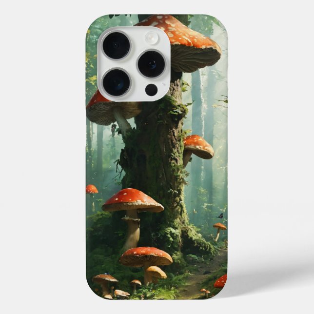Funda De Case-Mate Para iPhone bosque mágico, mosca agaric, bosque de hadas, mági (Reverso )