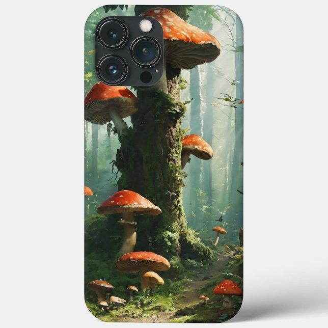Funda De Case-Mate Para iPhone bosque mágico, mosca agaric, bosque de hadas, mági (Reverso )