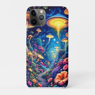 Funda Para iPhone 11 Pro Bosque místico en flor bajo las estrellas