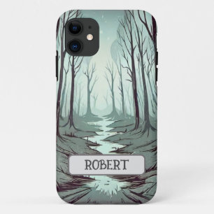 Funda Para iPhone 11 Bosque Místico por la Noche Personalizado