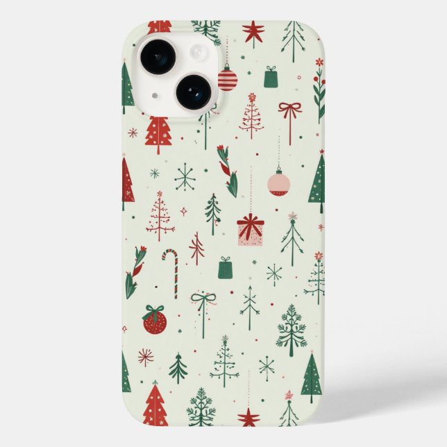 Funda De Case-Mate Para iPhone Bosque navideño escandinavo (Reverso )