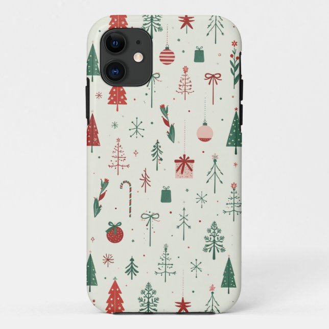 Funda De Case-Mate Para iPhone Bosque navideño escandinavo (Reverso)