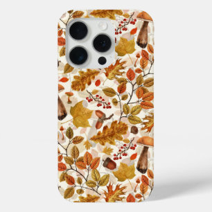 Funda Para iPhone 15 Pro Bosque otoñal en blanco roto