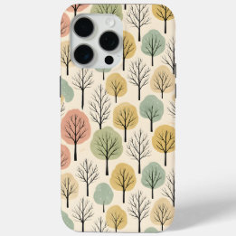 Funda Para iPhone 15 Pro Max Bosque otoñal Pastel de patrón de árbol de caída m
