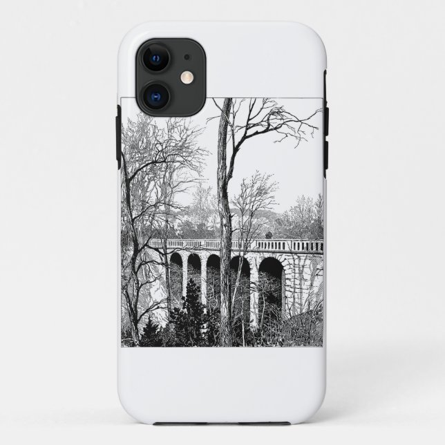 Funda De Case-Mate Para iPhone bosque paisajístico puente (Reverso)
