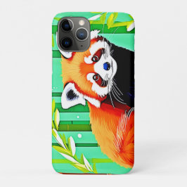 Funda Para iPhone 11 Pro Bosque Panda Rojo