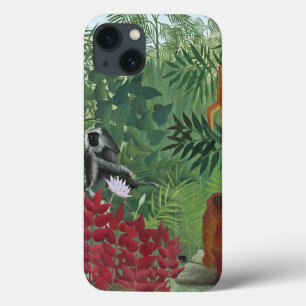 Funda Para iPhone 13 Bosque tropical con Monkeys, 1910 (aceite en lona)