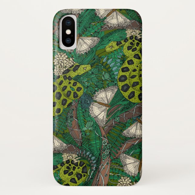 Funda De Case-Mate Para iPhone bosque verde enmarañado (Reverso)