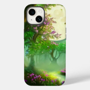 Funda Para iPhone 14 De Case-Mate Bosque verde y luna llena