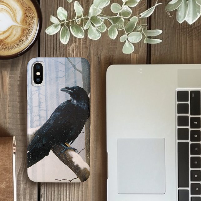 Funda De Case-Mate Para iPhone Bosque Winter Raven (Subido por el creador)