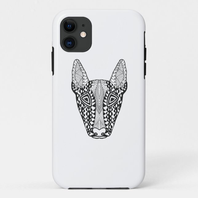 Funda De Case-Mate Para iPhone Bosquejo de bull terrier (Reverso)
