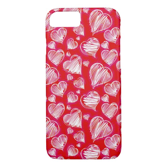 Funda De Case-Mate Para iPhone Bosquejo del corazón (Reverso)