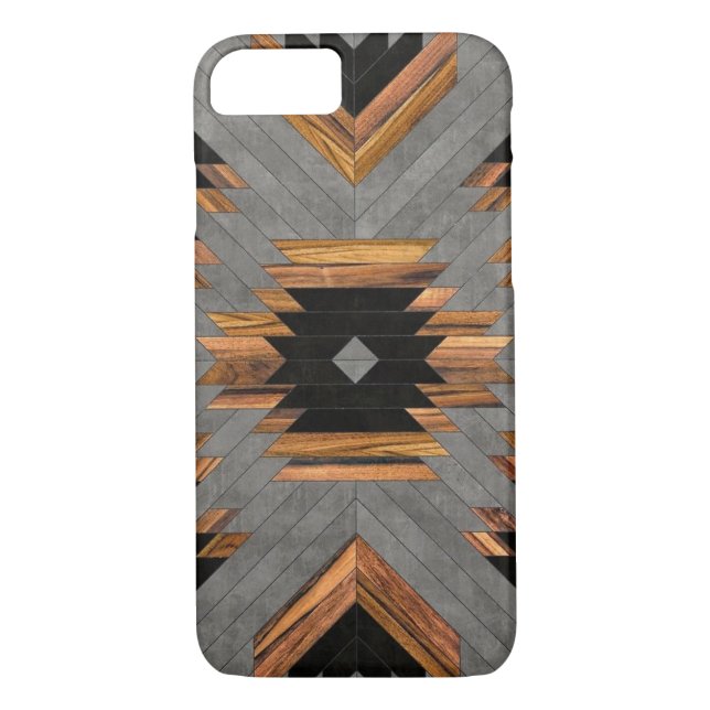 Funda De Case-Mate Para iPhone Bosques tribales urbanos Aztec textura de madera r (Reverso)
