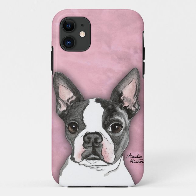 Funda De Case-Mate Para iPhone Boston Terrier (Reverso)