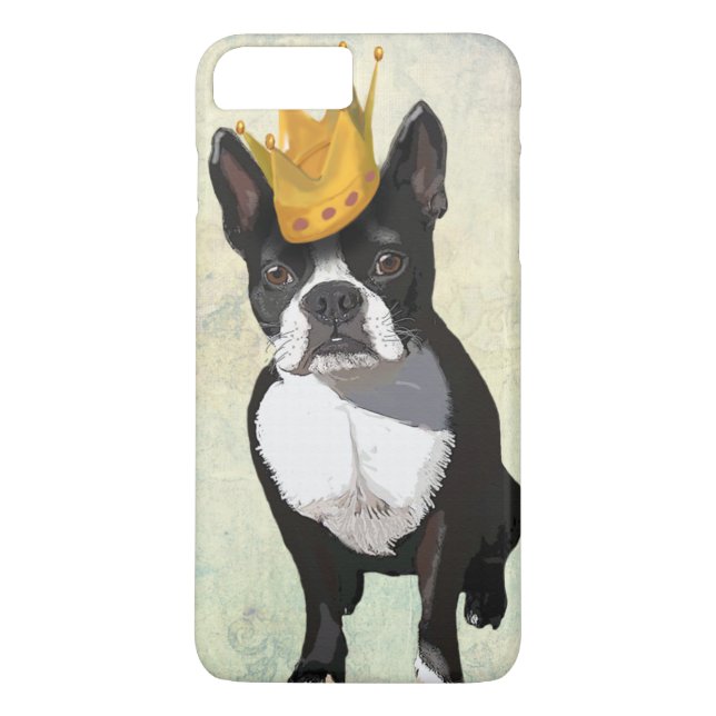 Funda De Case-Mate Para iPhone Boston Terrier and Crown (Reverso)