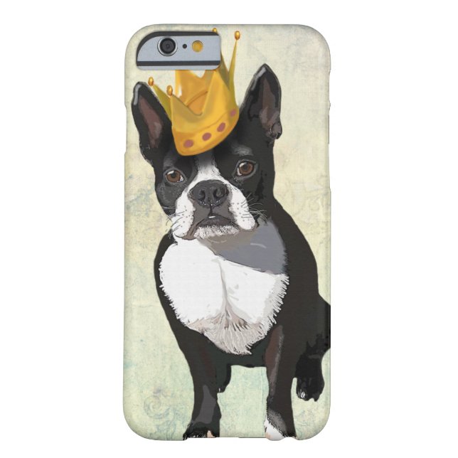 Funda De Case-Mate Para iPhone Boston Terrier and Crown (Reverso)