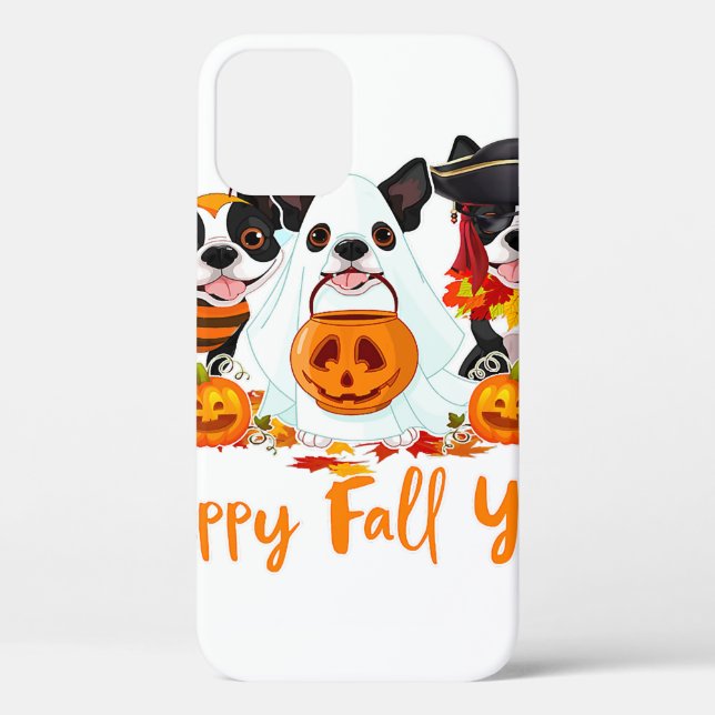Funda De Case-Mate Para iPhone Boston Terrier Dog Lover Fall Yall Halloween Costu (Reverso )
