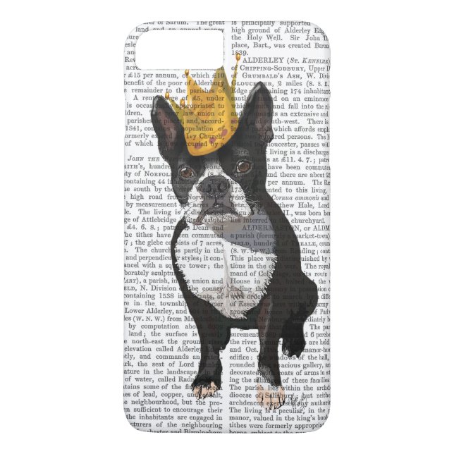 Funda De Case-Mate Para iPhone Boston Terrier Y Crown (Reverso)