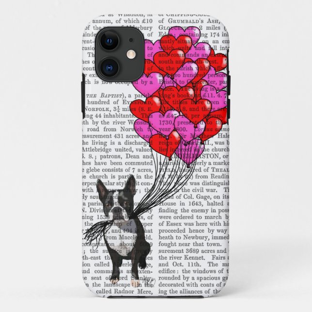 Funda De Case-Mate Para iPhone Boston Terrier Y Globos (Reverso)