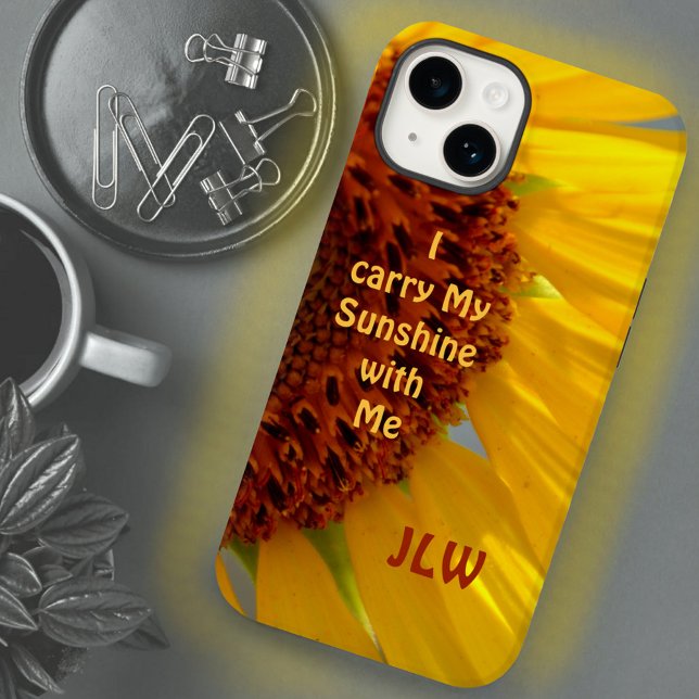 Funda De Case-Mate Para iPhone Botánica de girasol llevo mi sol conmigo (Subido por el creador)