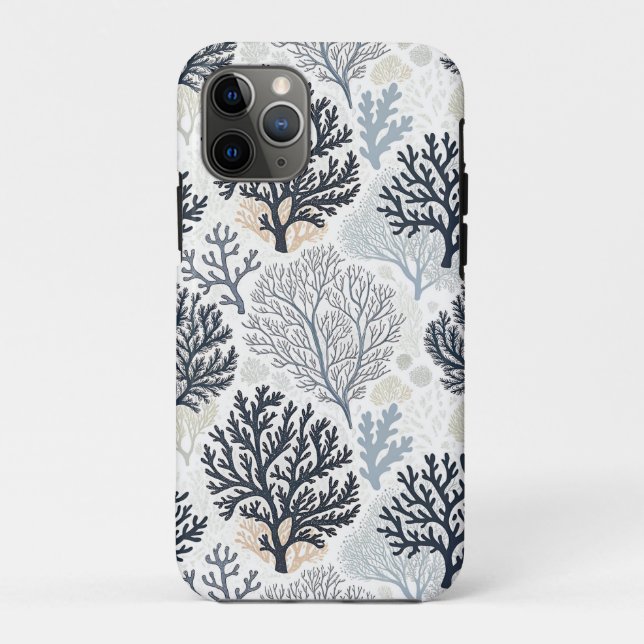 Funda De Case-Mate Para iPhone Botanical Coral Ocean Vibes (Reverso)