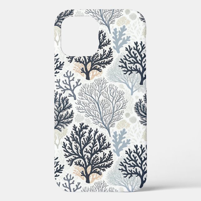 Funda De Case-Mate Para iPhone Botanical Coral Ocean Vibes (Reverso )