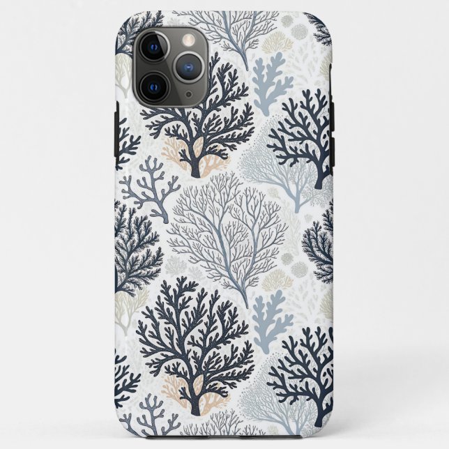 Funda De Case-Mate Para iPhone Botanical Coral Ocean Vibes (Reverso)
