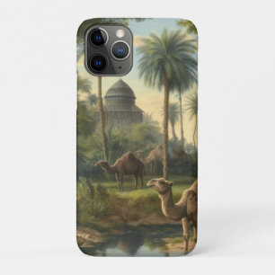 Funda Para iPhone 11 Pro Botánico: dromedarios en la selva cerca de un río