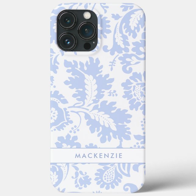 Funda De Case-Mate Para iPhone Botánico floral azul elegante (Reverso )