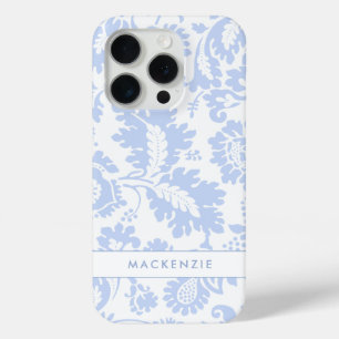 Funda Para iPhone 15 Pro Botánico floral azul elegante