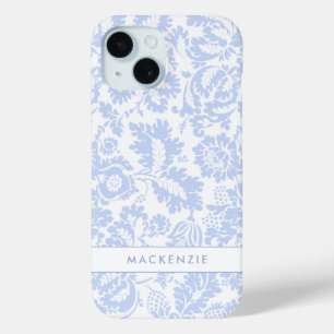 Funda Para iPhone 15 Botánico floral azul elegante