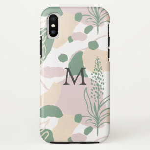 Funda Para iPhone X Botánicos abstractos geométricos con monograma en 