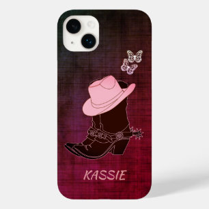 Funda Para iPhone 14 Plus De Case-Mate Botas de vaquera sombrero mariposa burdeos Persona