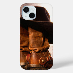 Funda Para iPhone 15 botas de vaquero de gorra del país occidental