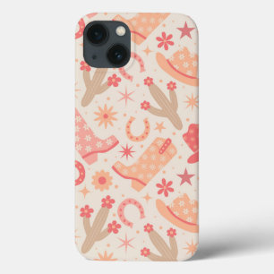 Funda Para iPhone 13 Botas y gorras de vaca de Peach Fuzz Groovy