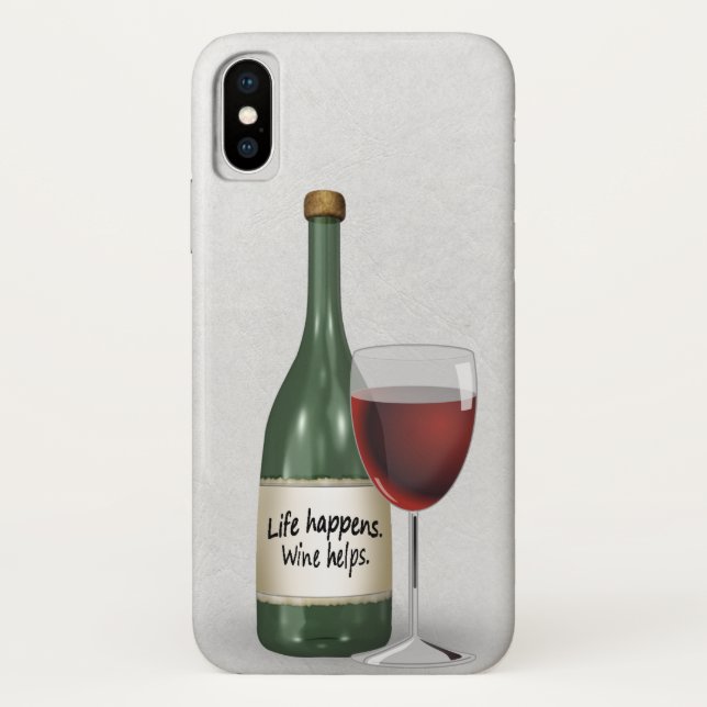 Funda De Case-Mate Para iPhone Botella de vino y vidrio con presupuesto (Reverso)